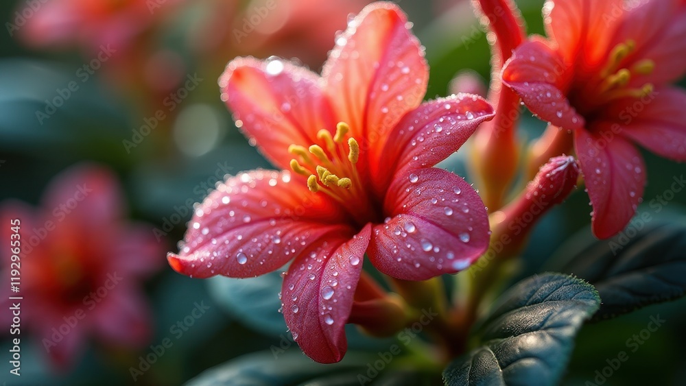 Close-Up of Vibrant Yellow Flowers with Dew Against Lush Green Background
Close-Up of Vibrant Yellow Flowers with Dew Against Lush Green Background