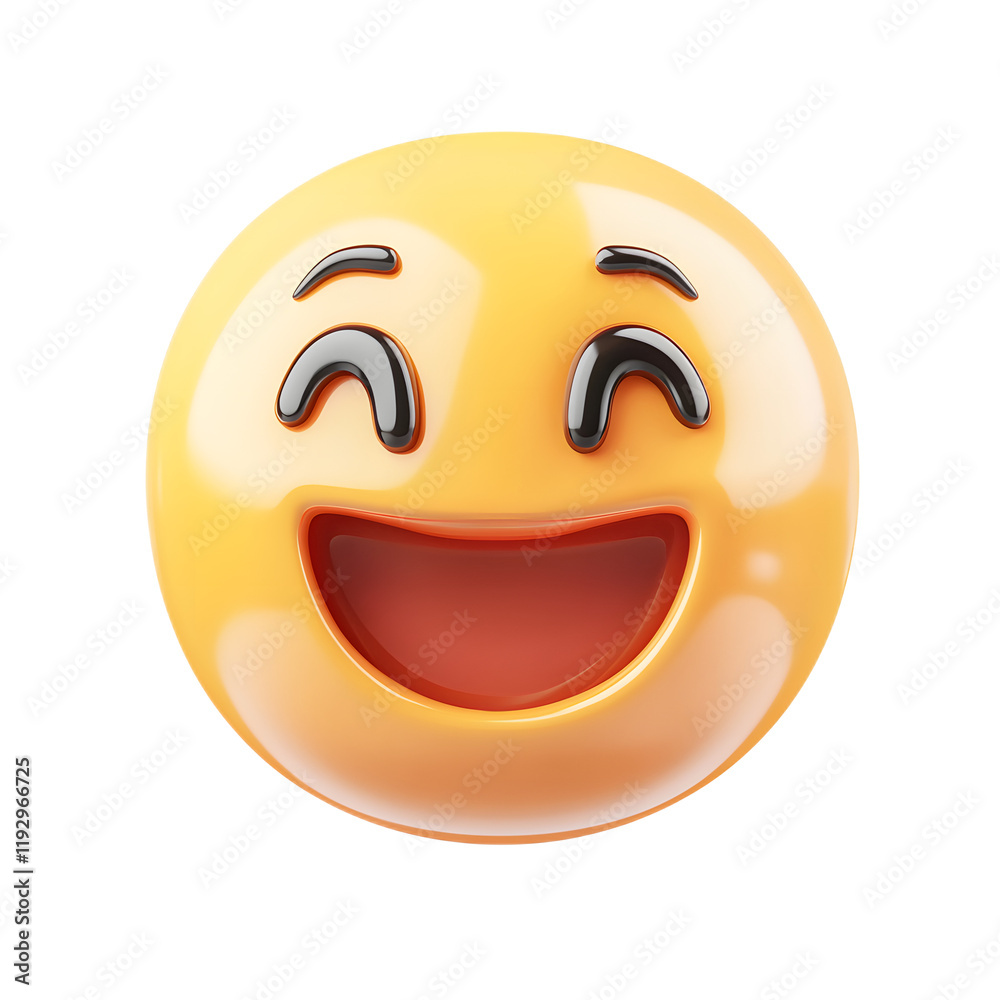 Fototapeta premium Cheerful Yellow Emoji Illustrating Joy and Positive Emotion