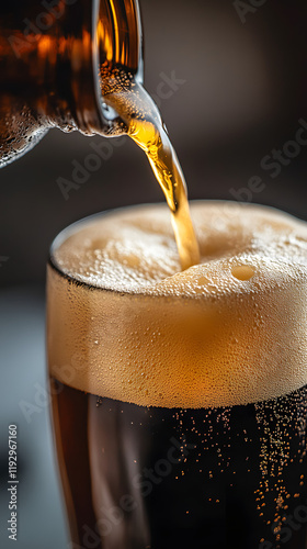 Wallpaper Mural Pouring Fresh Craft Beer with Frothy Head into Glass   Torontodigital.ca