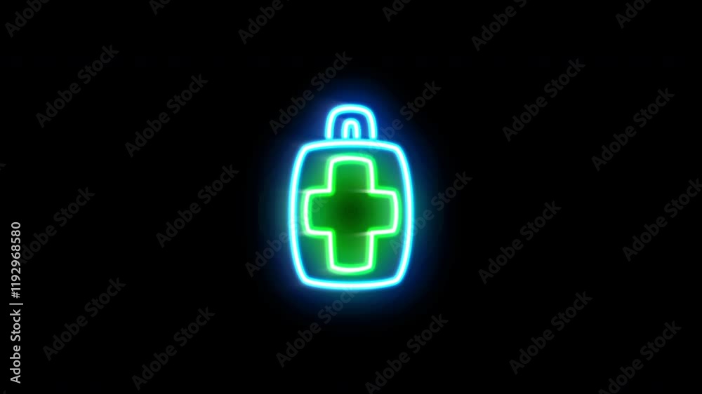 The blinking neon light of a pet icon, against a black background. The blinking neon light of a pet icon, against a black background.