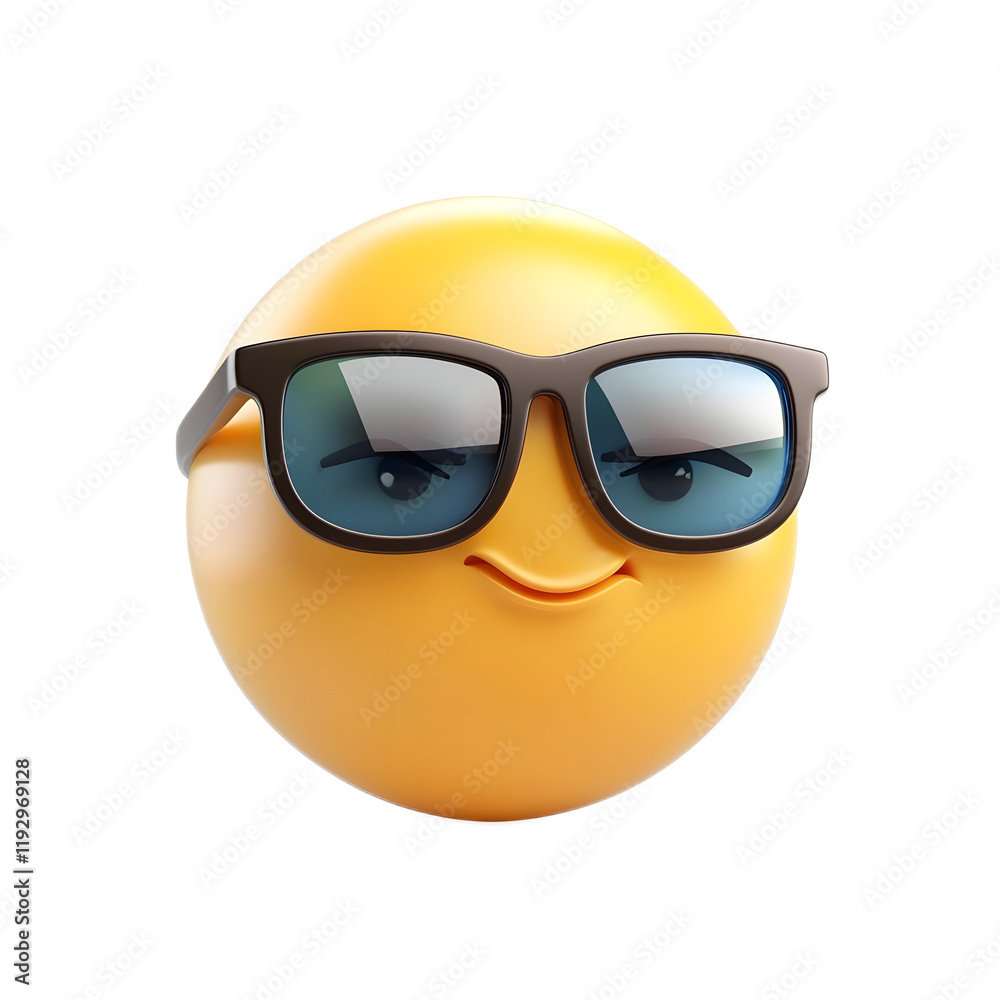 Smiling Emoji with Sunglasses Vibrant and Stylish Digital Graphic Character Smiling Emoji with Sunglasses Vibrant and Stylish Digital Graphic Character
