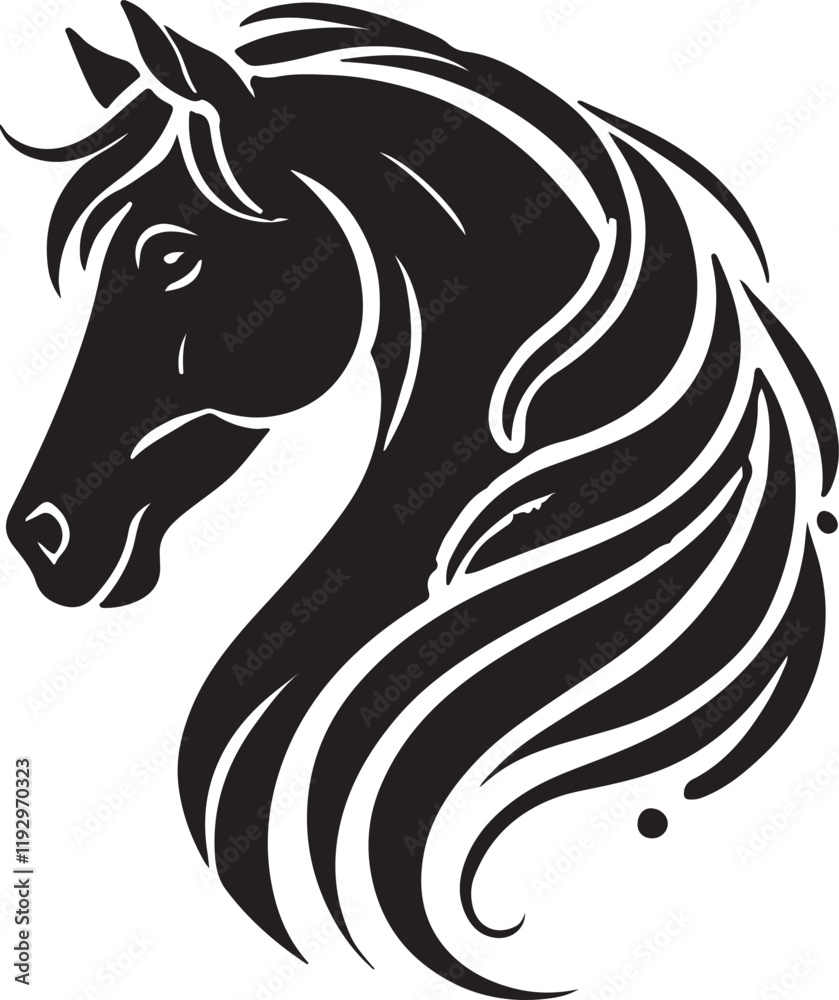 Obraz premium Black silhouette of a horse 