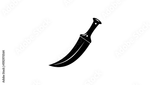 Arabic dagger, black isolated silhouette