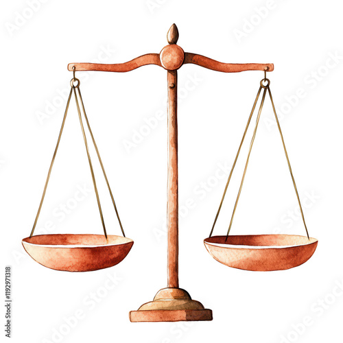 Watercolor  of a Balance Scale