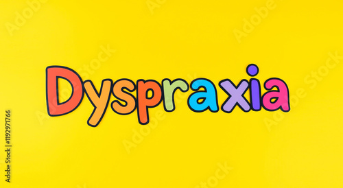 Colorful text Dyspraxia photo