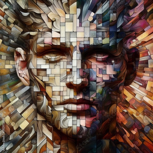 Fractured Identity A distorted fragmented image challenging perc