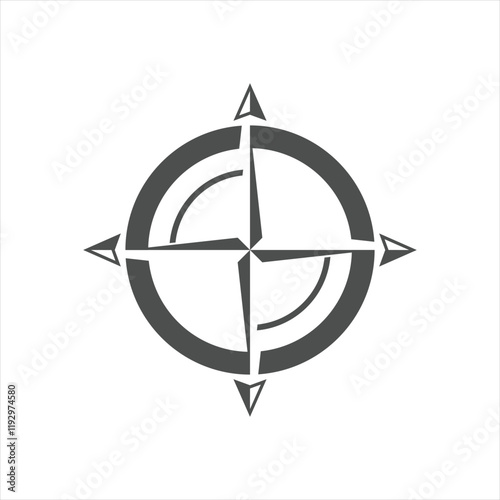 Compass Logo Icon Design, vectorAbstract geometric symbol. Sacred geometry sign with geometric shapes. Isolated on white background. Black linear shapes. Mstic mandala, spiritual design.  photo