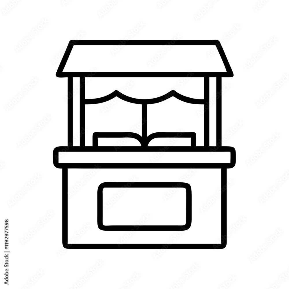 book fair booth icon, book fair booth line art - simple line art of book fair booth, perfect for book fair booth logos and icons and themed design book fair booth icon, book fair booth line art - simple line art of book fair booth, perfect for book fair booth logos and icons and themed design