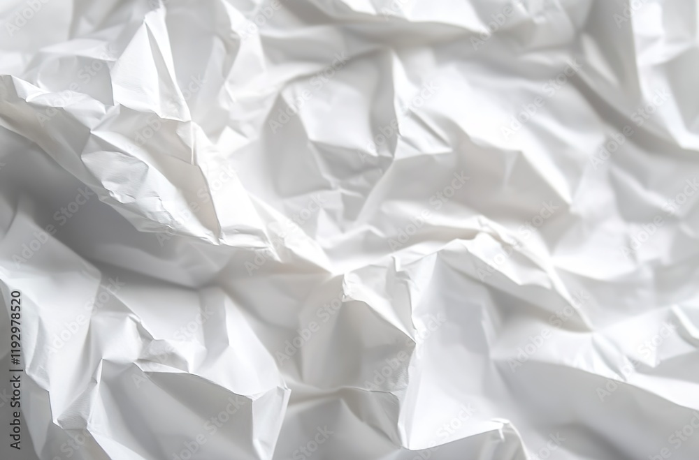 A close-up of crumpled white paper, emphasizing the texture and depth in a monochromatic setting. A close-up of crumpled white paper, emphasizing the texture and depth in a monochromatic setting.