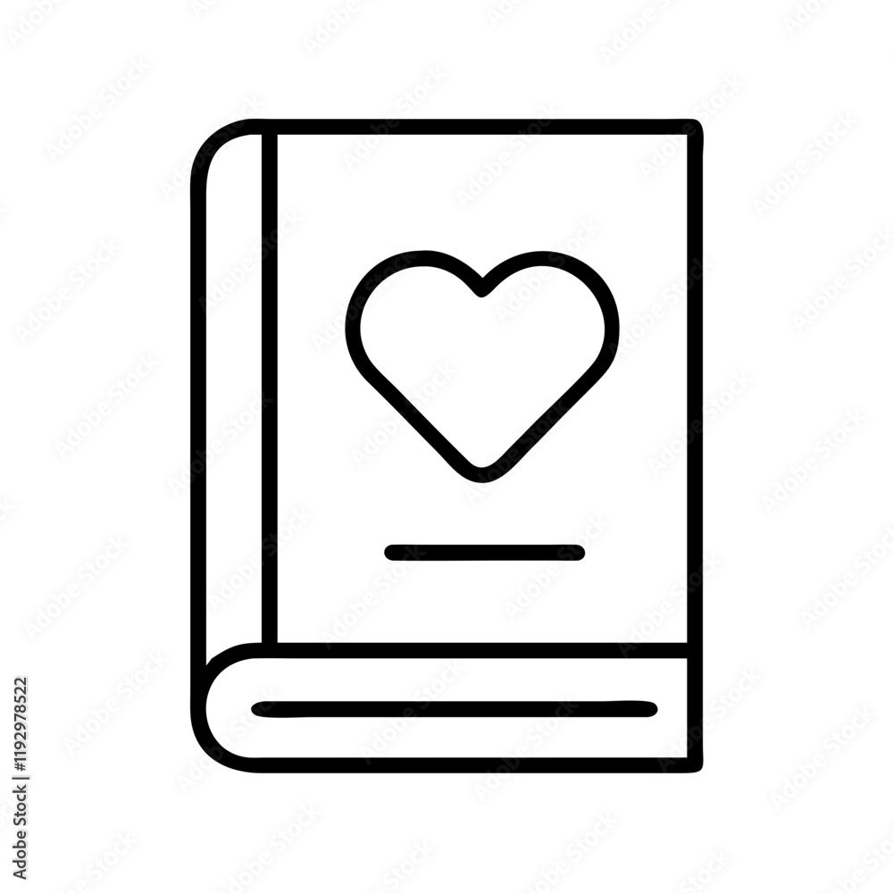 book with a heart icon, book with a heart line art - simple line art of book with a heart, perfect for book with a heart logos and icons and themed design book with a heart icon, book with a heart line art - simple line art of book with a heart, perfect for book with a heart logos and icons and themed design