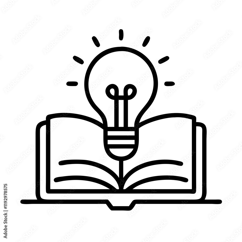 book with a light bulb ideas icon, book with a light bulb ideas line art - simple line art of book with a light bulb ideas, perfect for book with a light bulb ideas logos and icons and themed design book with a light bulb ideas icon, book with a light bulb ideas line art - simple line art of book with a light bulb ideas, perfect for book with a light bulb ideas logos and icons and themed design