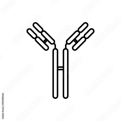 Antibody icon linear logo isolated