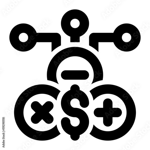 erp accounting, accounting system, financial system outline icon