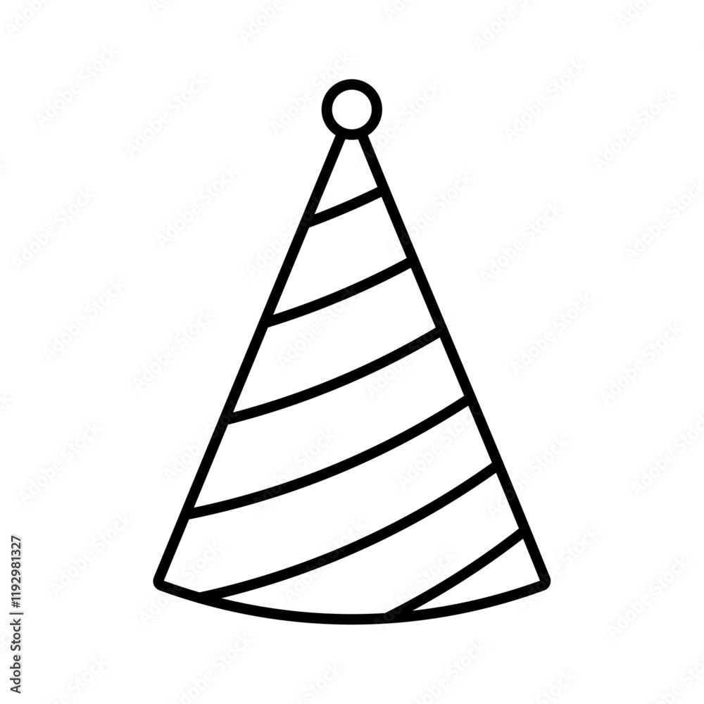 Birthday hat icon linear logo isolated Birthday hat icon linear logo isolated