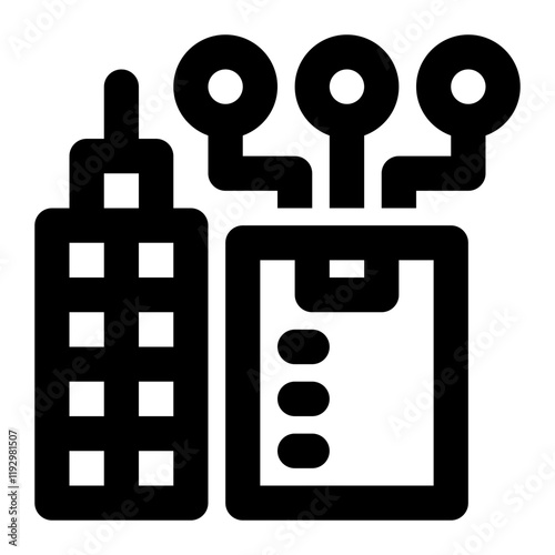 erp management, enterprise management, business management, system outline icon