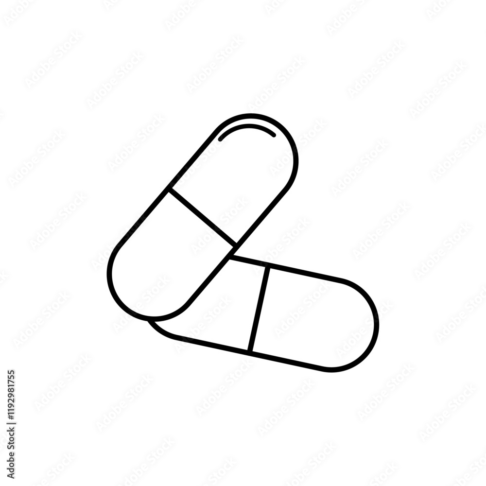Capsule icon linear logo isolated Capsule icon linear logo isolated