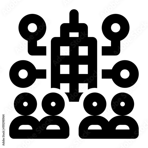 erp team, workforce management, erp stakeholders, erp, enterprise resource planning, employee management, hr management, system outline icon