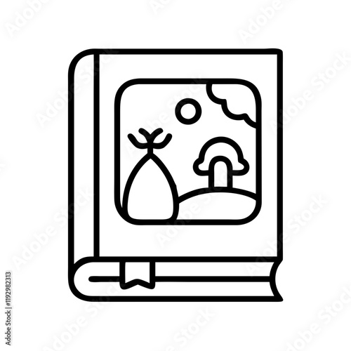 storybook illustration icon, storybook illustration line art - simple line art of storybook illustration, perfect for storybook illustration logos and icons and themed design