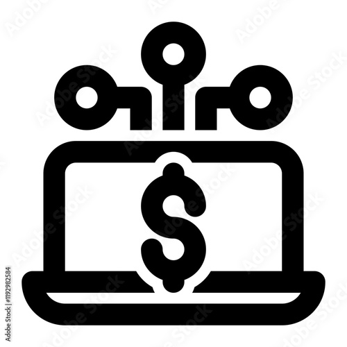 modern business, fintech, financial technology,  accounting system, erp outline icon