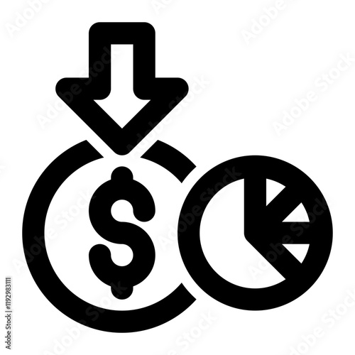 shared revenue, shared income, revenue distribution, income distribution, dividend outline icon
