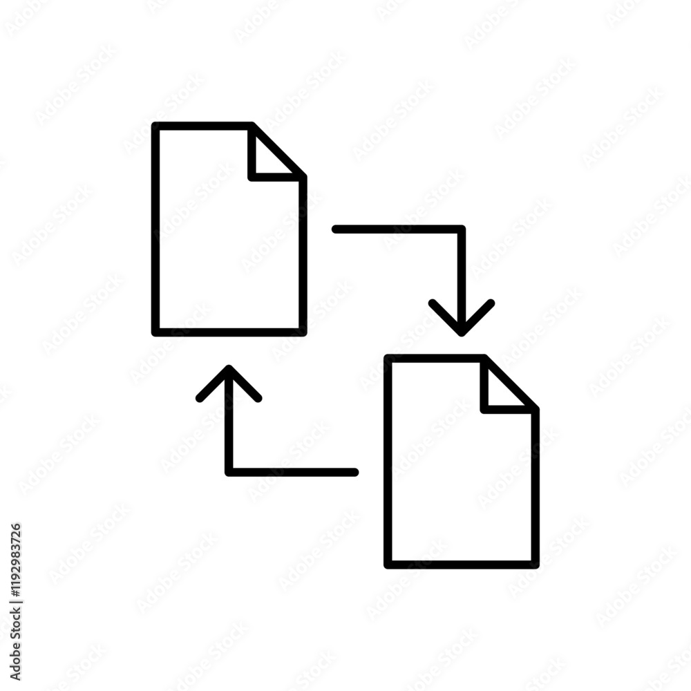 File transfer icon linear logo isolated File transfer icon linear logo isolated