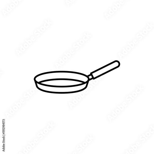 Frying pan icon linear logo isolated
