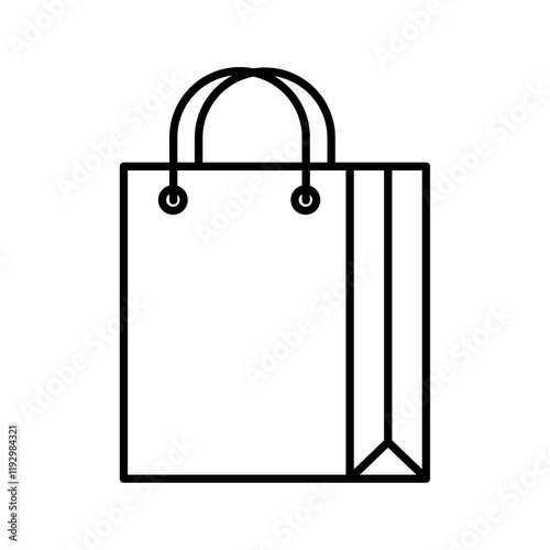 Gift bag icon linear logo isolated