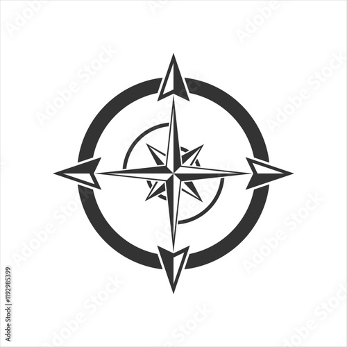 Compass Logo Icon Design, vectorAbstract geometric symbol. Sacred geometry sign with geometric shapes. Isolated on white background. Black linear shapes. Mstic mandala, spiritual design.  photo