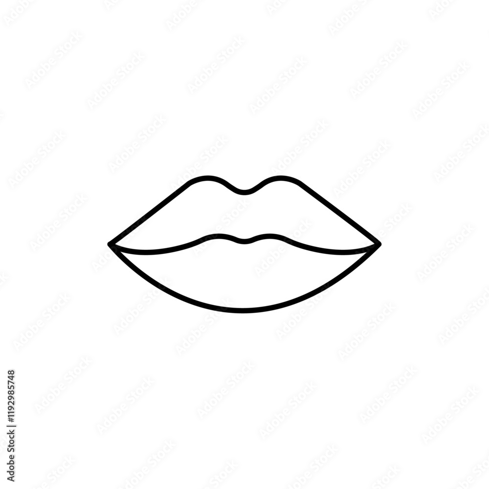 Lips icon linear logo isolated Lips icon linear logo isolated
