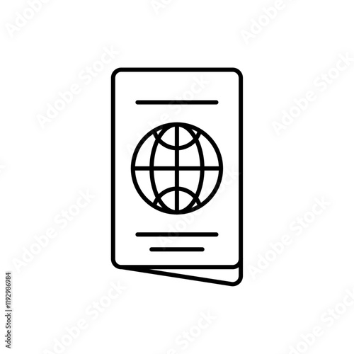 Passport icon linear logo isolated
