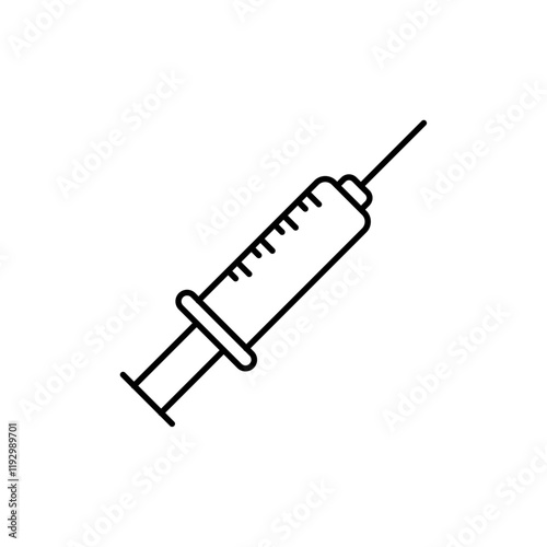 Syringe icon linear logo isolated