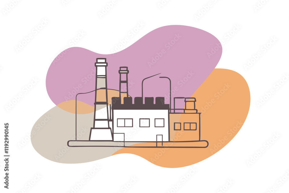 Obraz premium Product Development Factory Illustration - Industrial and Manufacturing Design