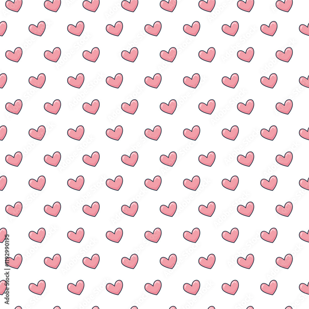 Repeating Pink Hearts Seamless Pattern Repeating Pink Hearts Seamless Pattern