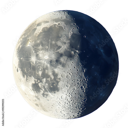 Detailed Close Up View of the Dramatic Lunar Surface Highlighting the Intricate Craters and Mountainous Terrain of the Full Moon