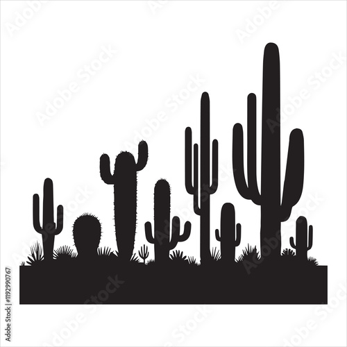 Cactus vector illustration, Desert Cactus clipart design, cacti plant Clip ART