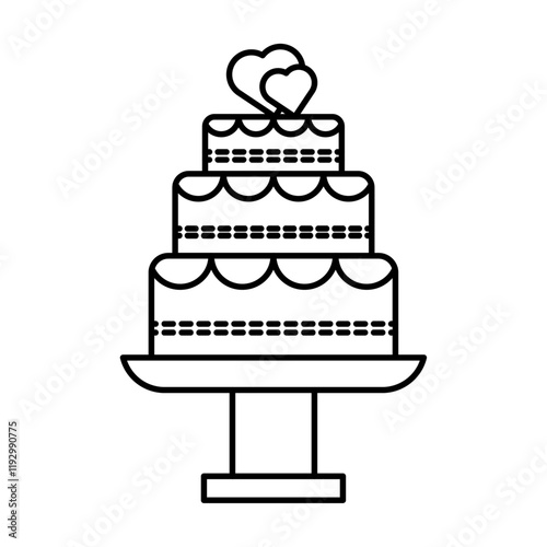 Wedding cake icon linear logo isolated
