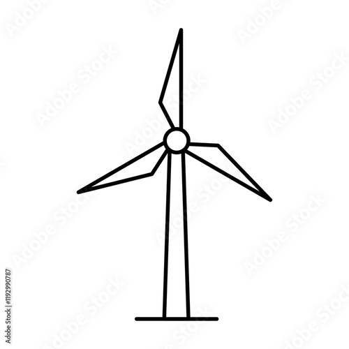 Wind turbine icon linear logo isolated