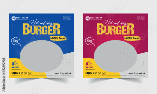 Burger Social Media Post Template