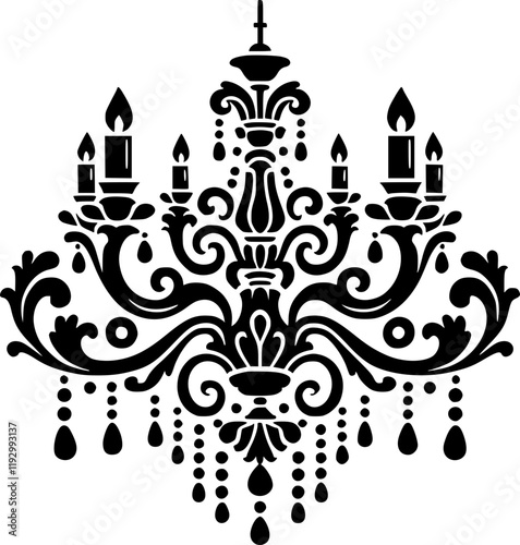 Classic Chandelier Graphic for Wedding and Event Invitations