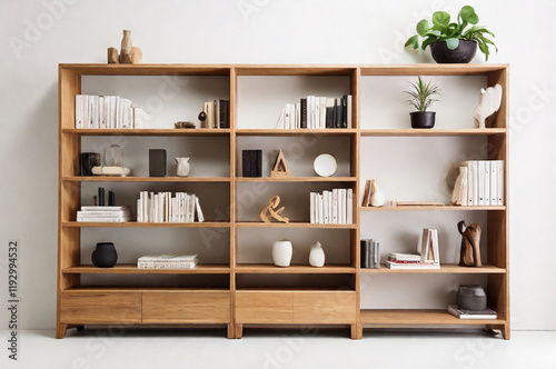 Bookshelf with whitebackground