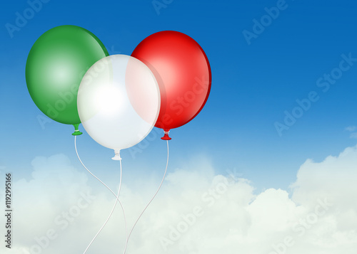 illustration of balloons with Italian flag color