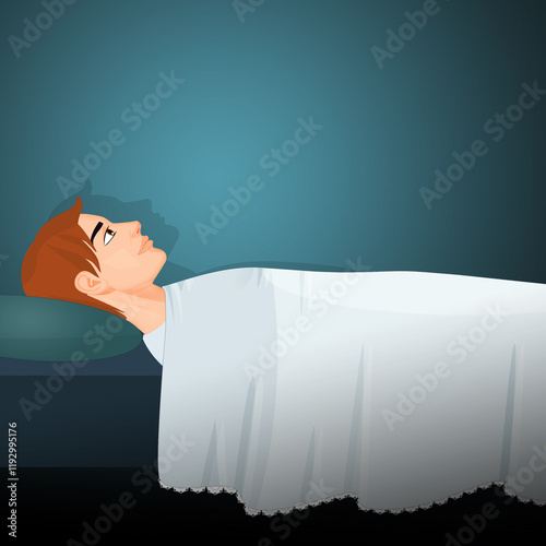 illustration of man sleeping and dreaming