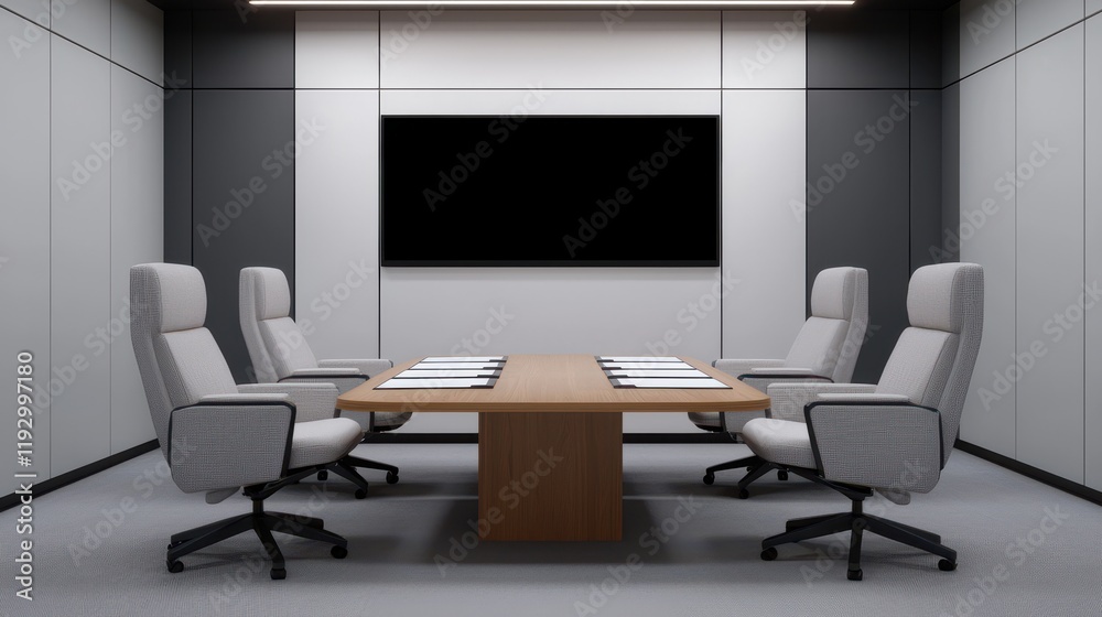 Modern Conference Room with Sleek Design and Minimalist Aesthetics Modern Conference Room with Sleek Design and Minimalist Aesthetics