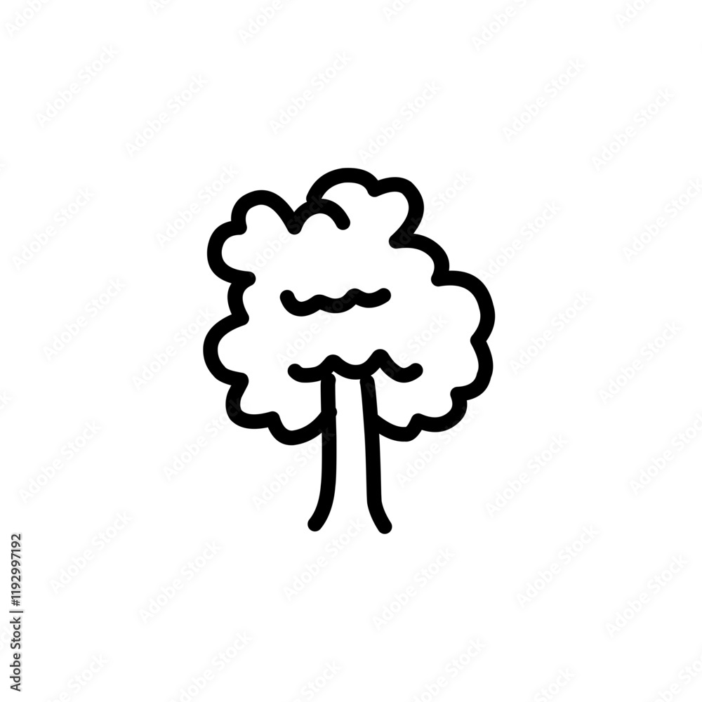 Simple line icon of a tree Simple line icon of a tree