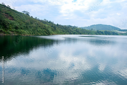 Bild auf Leinwand Beautiful view of Talang Lake, Solok Regency, West Sumatera, Indonesia