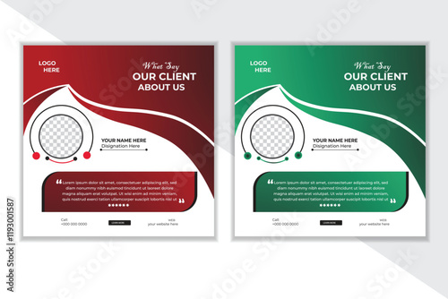 creative and modern client testimonial design template.