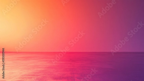 A stunning gradient sky with vibrant oranges and purples creating a beautiful sunset horizon over an endless ocean. Perfect for nature and gradient lovers alike. photo