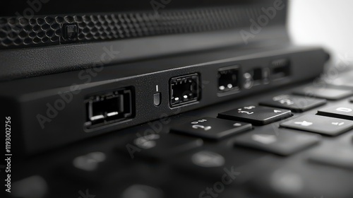 Wallpaper Mural Close-up of laptop ports and keyboard. Torontodigital.ca