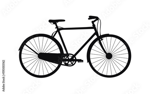 Bicycle Icon, Black racing sport road racer bike bicycle racer isolated background, Bike. Icon for design. Easily editable vector