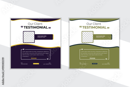 creative and modern client testimonial design template.